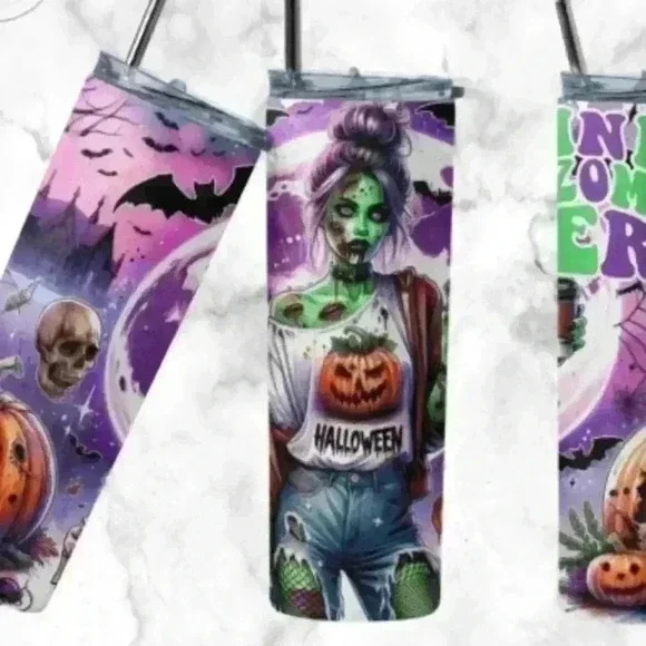 Nwt In my zombie era 20oz tumbler with straw and cleaner - Picture 2 of 2